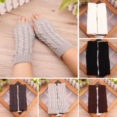 

Fashion Women Winter Wrist Arm Hand Warmer Knitted Long Fingerless Gloves Mitten