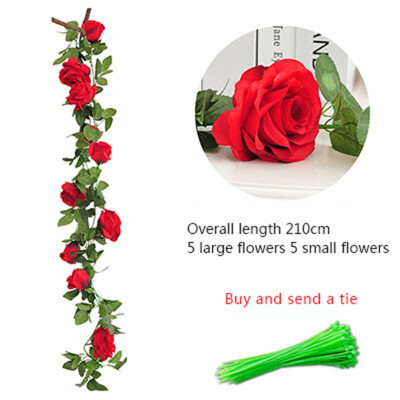 

FUNNYBUNNY Fake Rose Vine Flowers Plants Artificial Flower Hanging Rose Ivy Home Hotel Office Wedding Party Garden Craft Decor