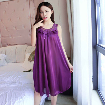

Womens Robe Dress Lingerie Nightdress Sleeveless Casual Nightgown Sleepwear 2019