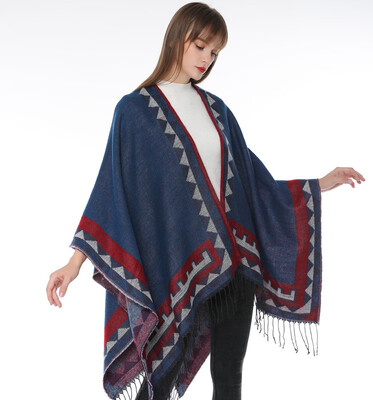 

European&American ladies triangle art fan youth fashion autumn&winter thickening super long increase warm shawl Amazon