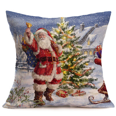 

Tailored Merry Christmas Linen Santa Pillow Cases Sofa Cushion Cover Home Decoration