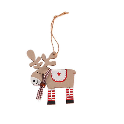 

New Christmas Ornaments Wooden elk pendant Xmas Tree Tags Embellishments Crafts Decor for Christmas Tree Holiday Decorations