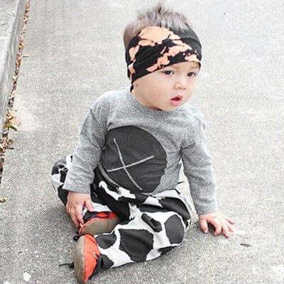 

2pcs Toddler Infant Baby Boys Print Clothes Set TopsPants Outfits