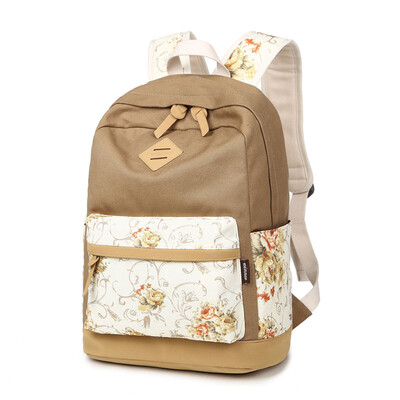 

Retro Canvas Backpack School Match Leather Satchel Rucksack Backpacks School Bags for Girls Mochila Escolar Printing School Bag