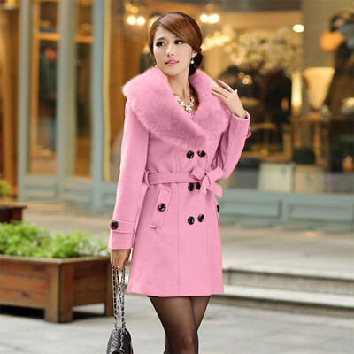 

Roseonmyhand Womens Winter Lapel Wool Coat Trench Jacket Long Sleeve Overcoat Outwear