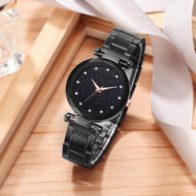 

RM Fashion Simple Star Sky Multi Faceted Bump Dial Ladies Steel Belt Quartz Watch