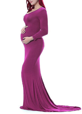 

Round Neck Mercerized Cotton Maxi Dress