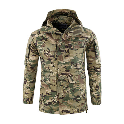

Gobestart Mens Windproof Warm Outdoor Coat Hooded Jacket Sports Uniform Velvet Overalls