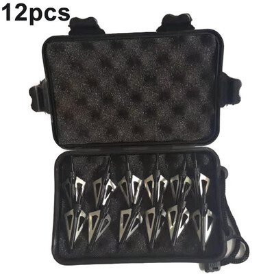 

12Pcs Archery Arrowheads Cut Broadheads Bow Arrow Outdoor With Box Accessories