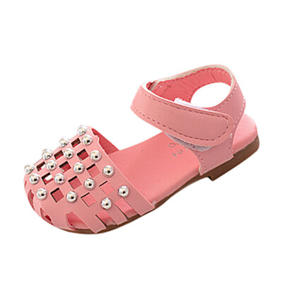 

Newborn Infant Baby Girls Hollow Anti-slip Shoes Soft Sole Pearl Single Sneaker