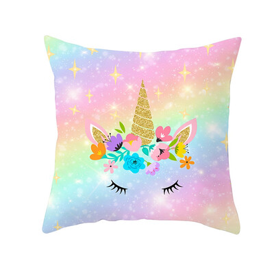 

16 Styles New Cartoon Unicorn Print Sofa Cushion Cover Throw Pillow Case Home Decoration