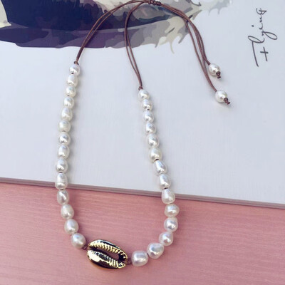 

New Fashion Luxury Imitation Pearls Choker Necklace for Women Cross Pendant Necklaces 2019 Gold Color Hyperbole Coin Jewelry