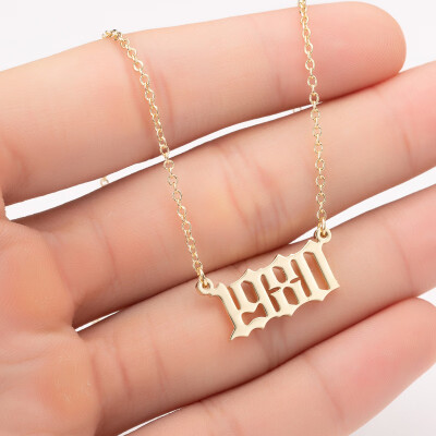 

Sale Custom Jewelry Special Date Year Number Necklace for Women from 1980 to 2002 Personalized Collares Necklaces