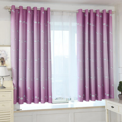 

Blue pink cloud printing shade cloth balcony bedroom finished custom curtain short curtain blinds Cloud print