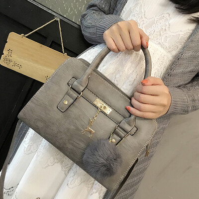 

Tailored Fashion Women Deerlet Hair Ball Crossbody Bag Shoulder Bag Messenger Bag Black