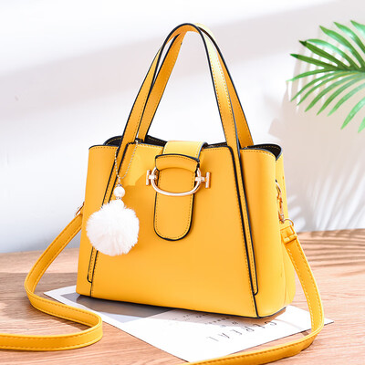 

2019 new European&American big bag shoulder bag simple handbag diagonal bag PU leather fashion handbag