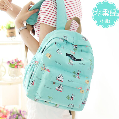 

Canvas bag female junior high school high school Korean Harajuku ulzzang backpack campus small fresh&simple backpack