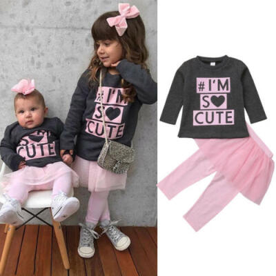 

UK Kids Baby Girl Fleece Top Sweatshirt SweaterTutu Skirt Leggings Pants Outfit