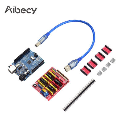 

Aibecy 3D Printer Accessories CNC Shield UNO-R3 Board A4988 Driver Kit With Heat Sink For Arduino Engraver 3D Printer