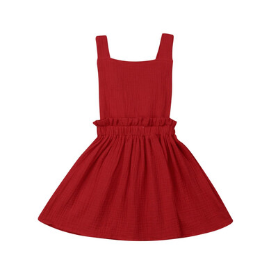 

Cute Kids Baby Girls Dress Solid Color Princess Pageant Party Dress Sundress