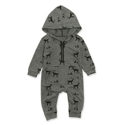 

Toddler Baby Boy Deer Hooded Romper Bodysuit Jumpsuit Playsuit Outfit Clothes