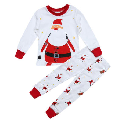 

2pcs Unisex Baby Kids Santa Claus Printed Long Sleeve T-ShirtLong Pants