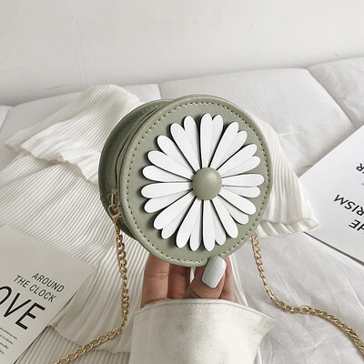 

Casual fashion wild chain crossbody cosmetic bag 2019 new chic temperament Sensation Daisy flower small round bag