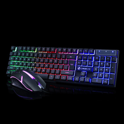 

BlackWhite Glowing Keyboard&Mouse Set USB Keyboard USB Mouse Glow Game Suite