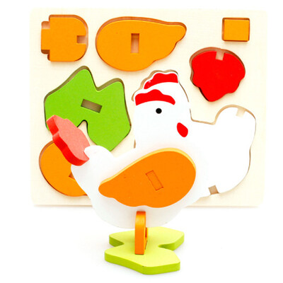 

Gotoamei Montessori Mini 3D Puzzle Kids Educational Funny Toy Wooden Colorful Jigsaw Gift