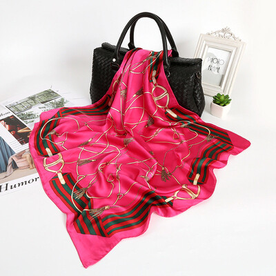 

Korean version of autumn&winter wild scarf dual-use shawl womens bib wild fashion printing silk scarves sunscreen