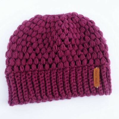 

Women Girls Stretch Knit Hat Messy High Bun Ponytail Beanie Warm Hole Cap