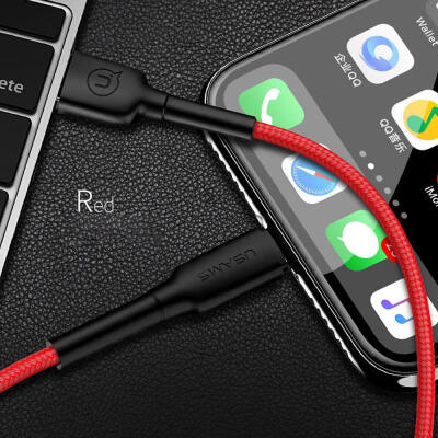 

USAMS Lightning Cable USB Charging Weave Reinforce Mobile Phone Cables 2A For IPhone