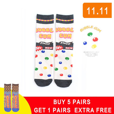 

2018 New Food And Fruit Milk tomato Food Striped Women Cotton Socks Kawaii Ankle Femme Girls Cute Funny Socks Happy Calcetines