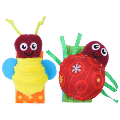 

Greensen 2PCS Infant Animals Insect Design Wristbands Socks Baby Sound Rattle Toys