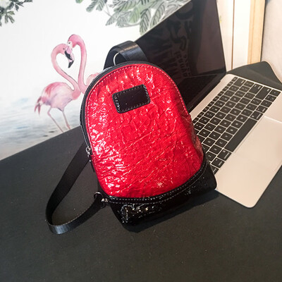 

Personality bright leather chest shoulder bag mens&womens small satchel fashion street diagonal bag multifunctional bag