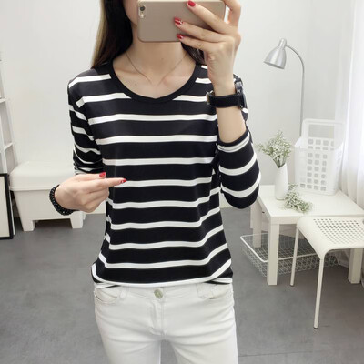 

2019 Women Round Neck Striped Short Sleeve Summer T-Shirts Casual Blouse Tops