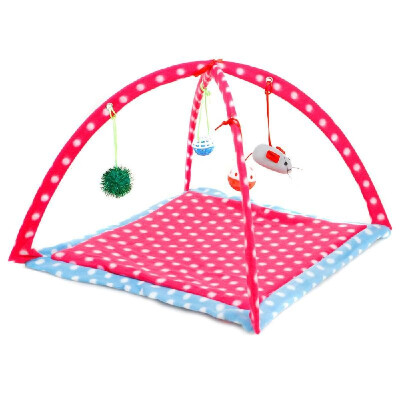 

Cat Play Mat Cat Tent Activity Center with Hanging Toys Pad for Dogs Puppy Cats Indoor Outdoor Foldable