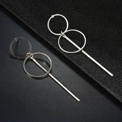 

Simple Elegant Hoop Earrings Round Circle Golden Silver Color Personalized Statement Earrings For Women Brinco Earrings E0336