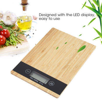 

Greensen Bamboo LED Display Electric Kitchen Weighing Scale Cooking Food