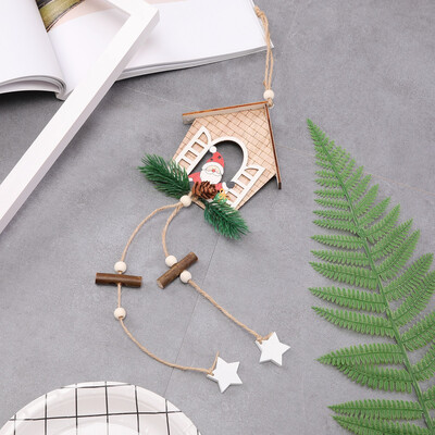 

〖Follure〗House shaped christmas tree hanging pendant wooden small hanging ornamentYF