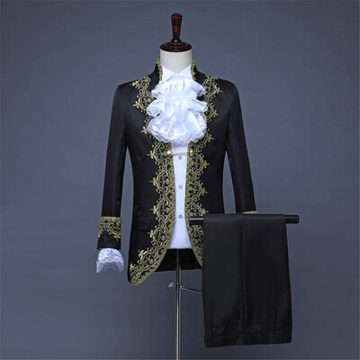 

Toponeto Mens European Style Court Costumes Military Uniforms Performances Suit