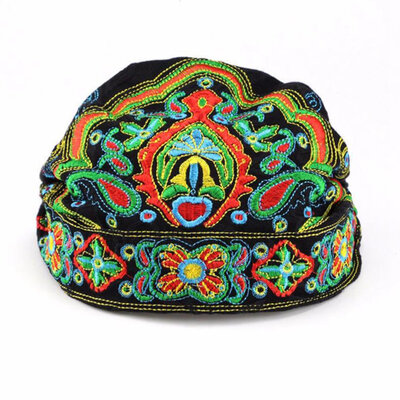 

Womens Vintage Hat Wind Embroidered Turban Hat Style Floral Hat Fashion Soft
