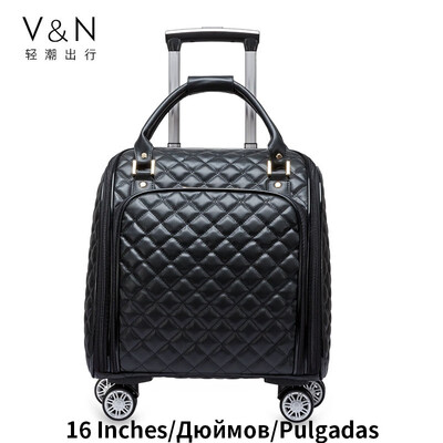 

Business luggage trolley case Korean portable small trolley bag boarding bag light luggage suitcase 16 inch