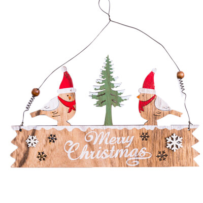 

Tailored Christmas Elk Wood Plate Hollow Door Hanging Wooden Pendant Xmas Ornaments Decor