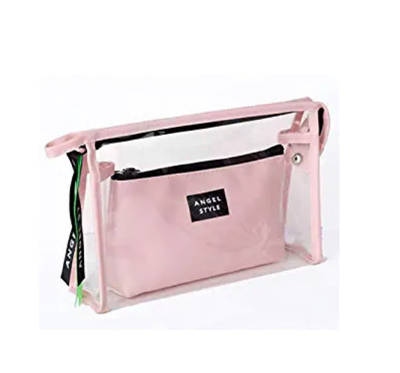 

Transparent Waterproof Cosmetic Bag 2 Sets Travel Toiletries Storage&Finishing Bags