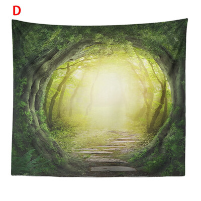 

Toponeto Misty Forest Tapestry Wall Hanging Nature Landscape Tapestry Sunshine Through Tree Tapestries For Bedroom Living Room