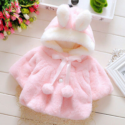

Newborn Baby Girls Fur Winter Warm Coat Outerwear Cloak Jacket Kids Clothes