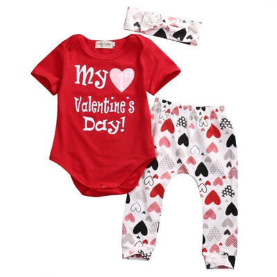 

Trendy New Toddler Baby Girls Cotton T Shirt Top Heart Print Trousers Leggings Outfits Set