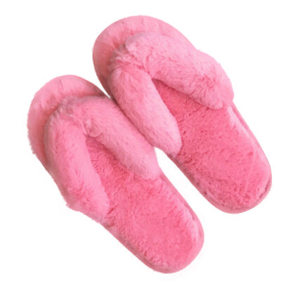 

Rose Creative Women Casual Imitation Fur Plush House Spa Flip Flops Slippers