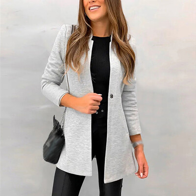 

Women Button Slim Fit Blazer Casual OL Work Jacket Long Sleeve Outwear Suit Coat